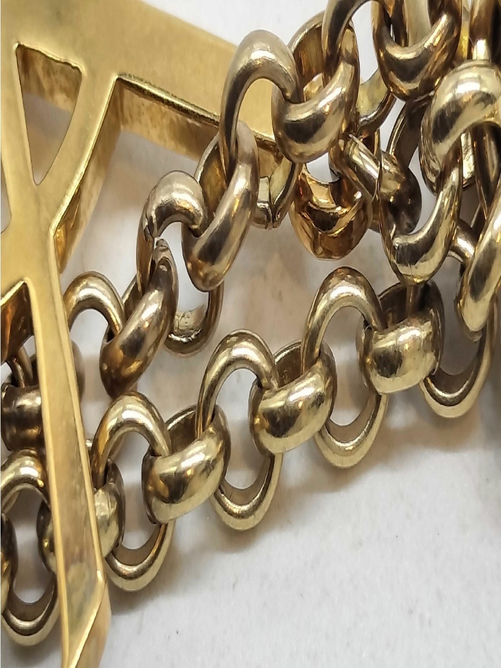Yves Saint Laurent Gold-Tone YSL Logo and Clover Charm Bracelet - Picture 4 of 6